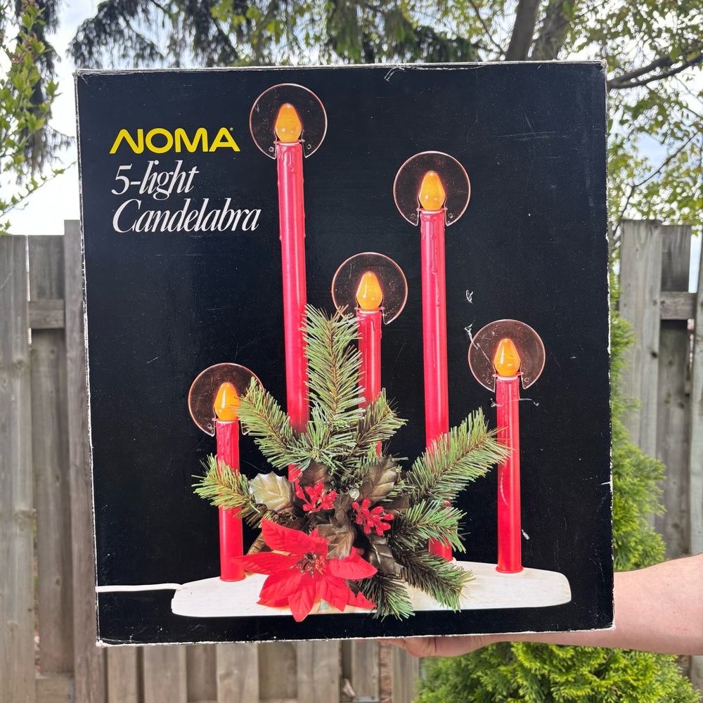 Vintage Noma 5-Light Candelabra Christmas Faux Light Up Candle Decoration